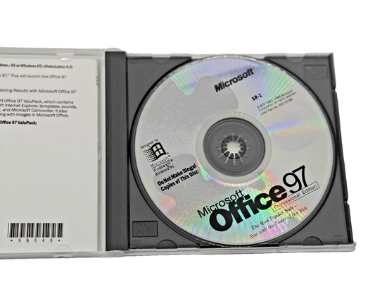 MICROSOFT OFFICE 97 Professional Edition (CD, 1997) with CD Key Code