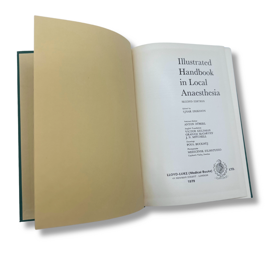 Illustrated Handbook in Local Anaesthesia Ejnar Eriksson Hardcover Book