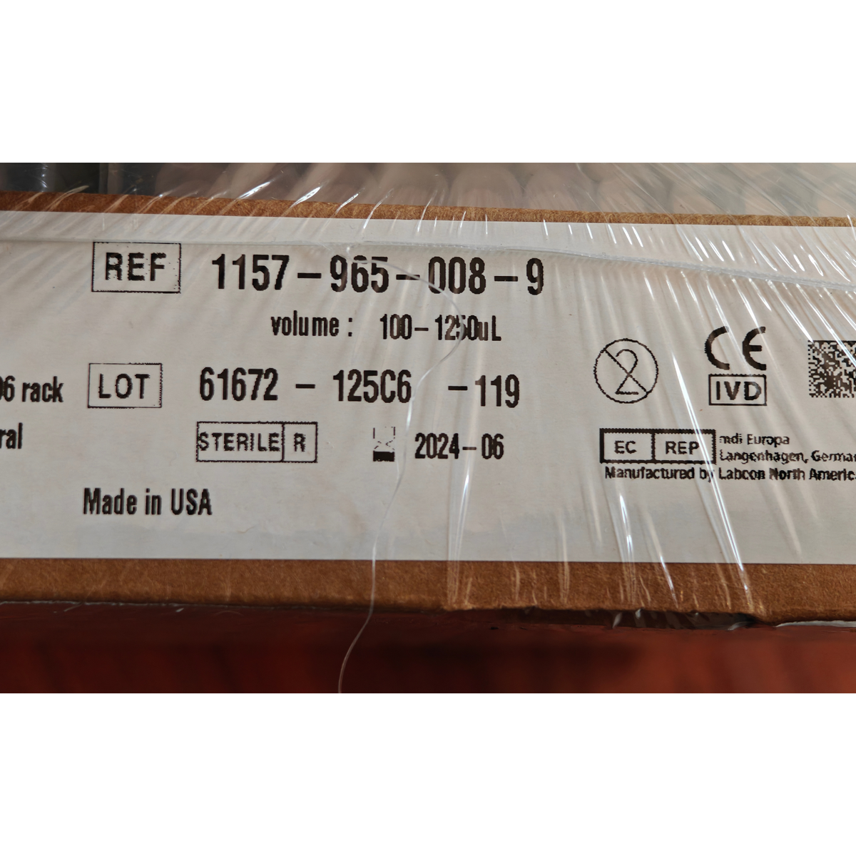 Labcon 1157-965-008-9 Sterile Aerosol Pipette Tips 1250uL Matrix 576 Tips | NEW