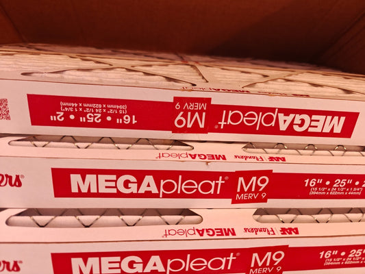 AAF Flanders 148802600 MEGApleat M9 | 16"x25"x2" HVAC Air Filters | 6-Pack | NEW