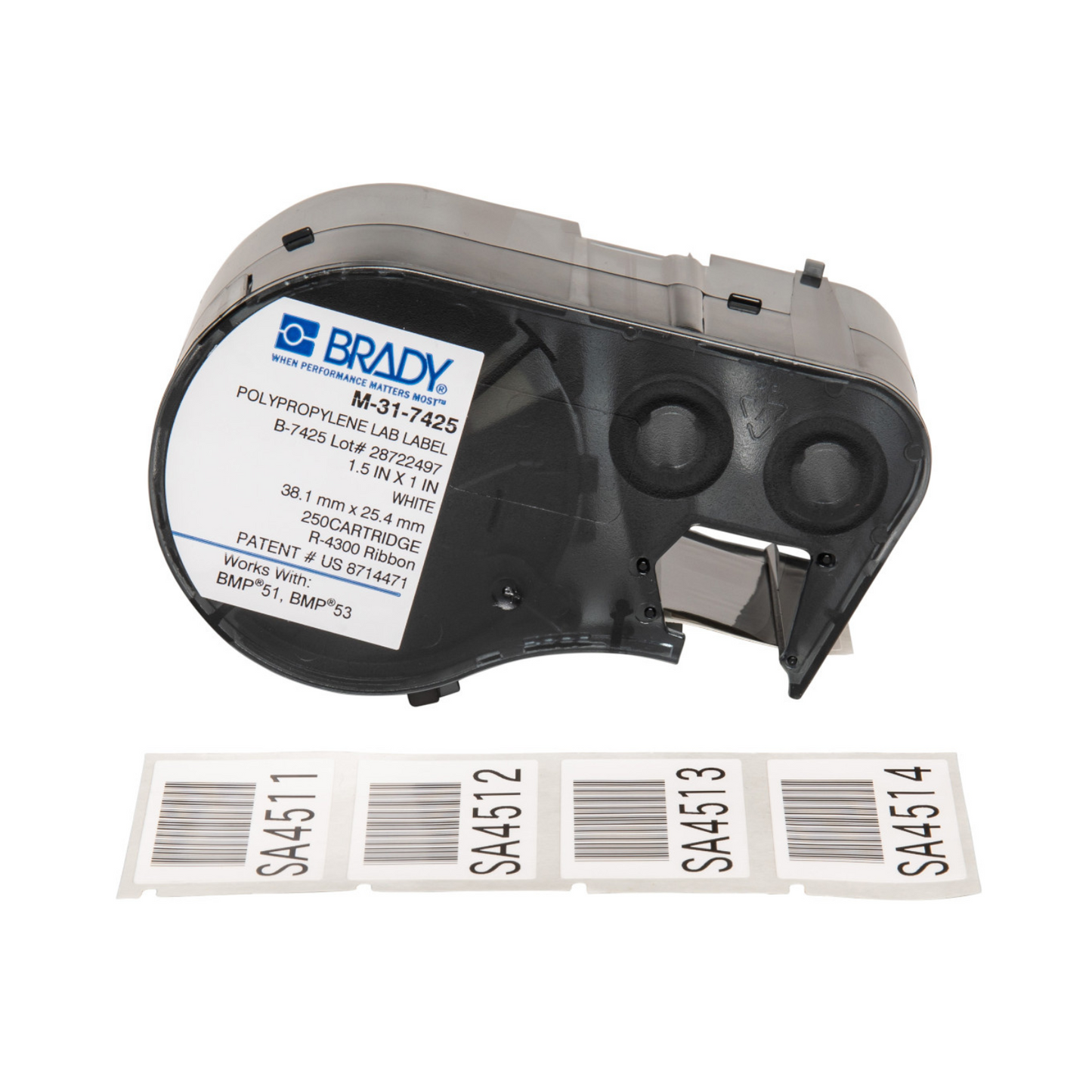 Brady M-31-7425 1.5"x1" Polypropylene Lab Label Print Cartridge | NEW