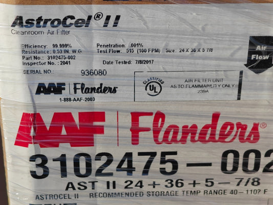 AAF Flanders AstroCel II HEPA Filter 99.999% | P/N 3102475-002 24x36x5-7/8 | NEW