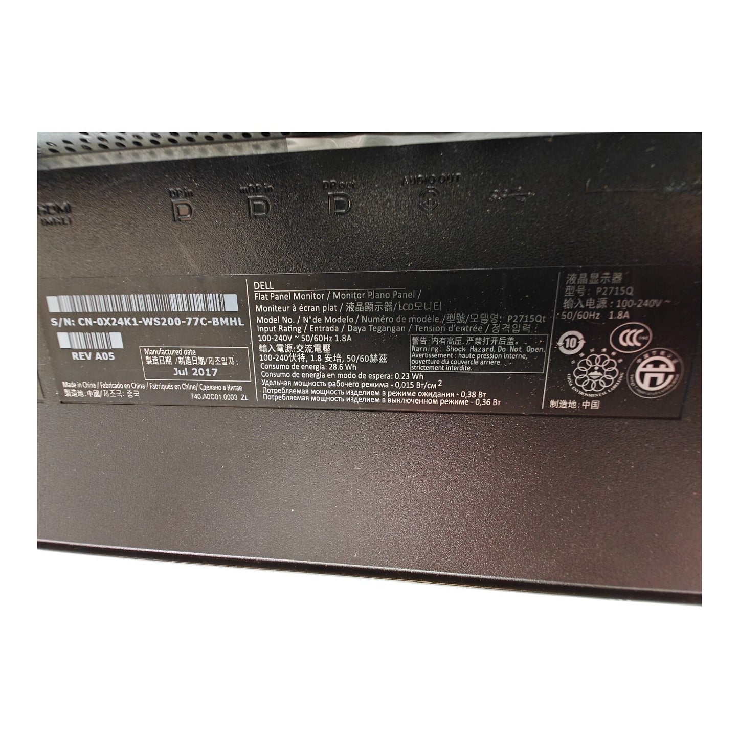 Dell P2715Q 27" 4K UHD IPS LED Monitor 3840x2160 HDMI DP USB Hub VESA