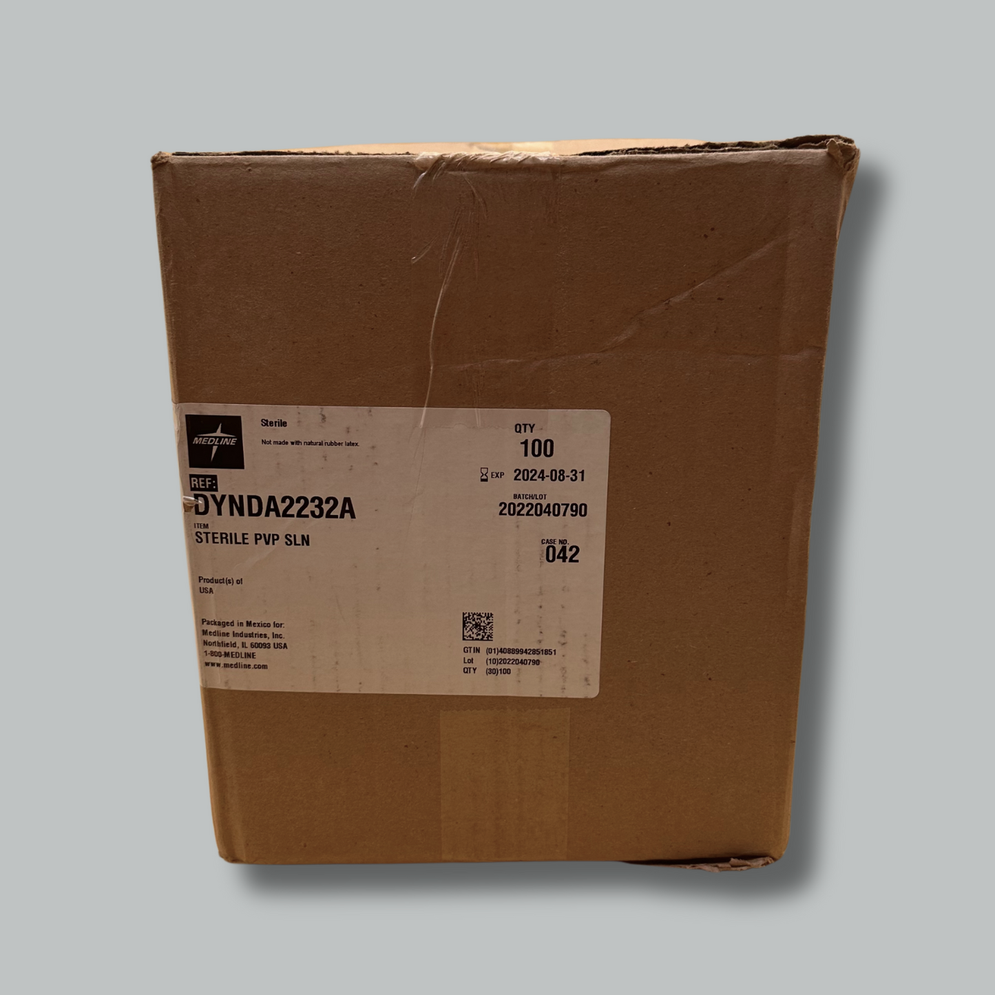 Case of 100 Povidone Iodine Liquid Antiseptic Solution Pouches (STERILE) PVP SLN