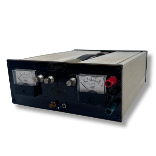Front panel of Acopian K18S100 linear power supply with meters
