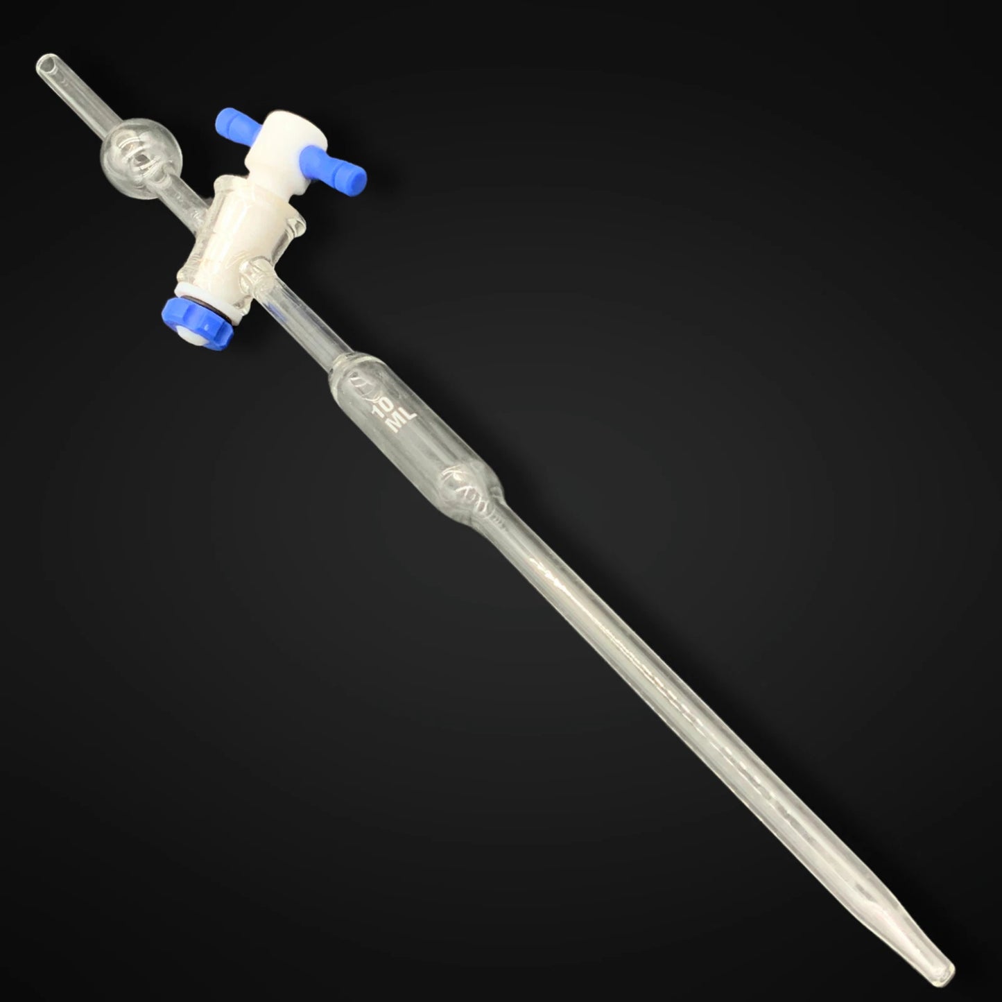 10 ml Bulb Volumetric Reusable Pipette / Burette with Stopcock & Resevoir Ball