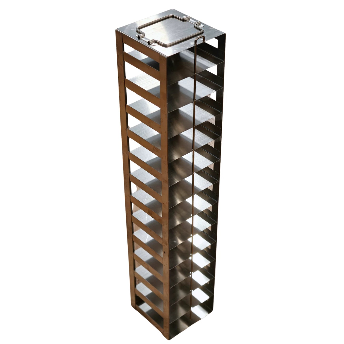 13-Shelf Cryogenic Vertical Freezer Storage Rack For 2" Boxes with Locking Rod