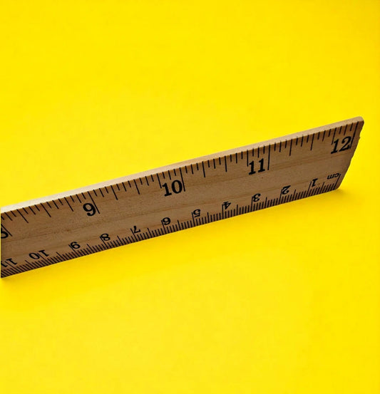 Set of 2 Wooden School Rulers 12 Inch / 30cm For Classroom, Home, Office, Craft