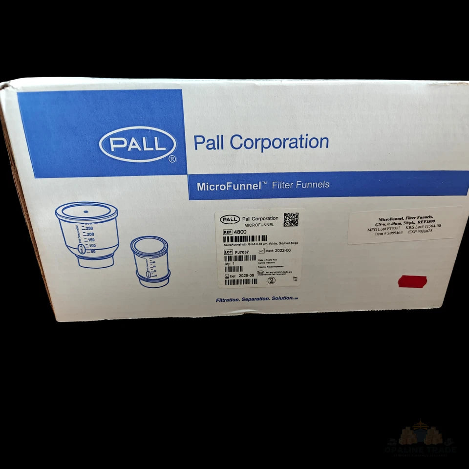 PALL 4800 Gridded Microfunnels, White - 48-Pack Lab Filtration | NEW IN BOX