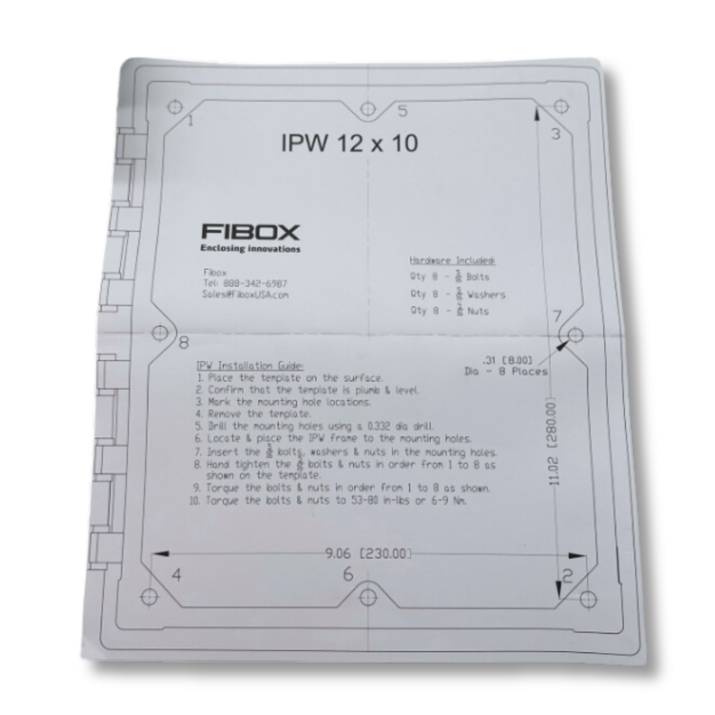 Polycarbonate Fibox Arca Enclosure Cover IPW 108 (12x10) | Protection Window