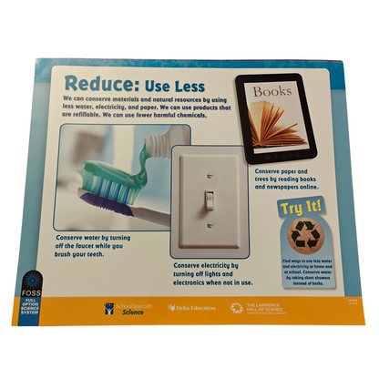 FOSS Conservation Posters Reduce, Reuse and Recycle | 14" x 17" | Set of 4 | NEW