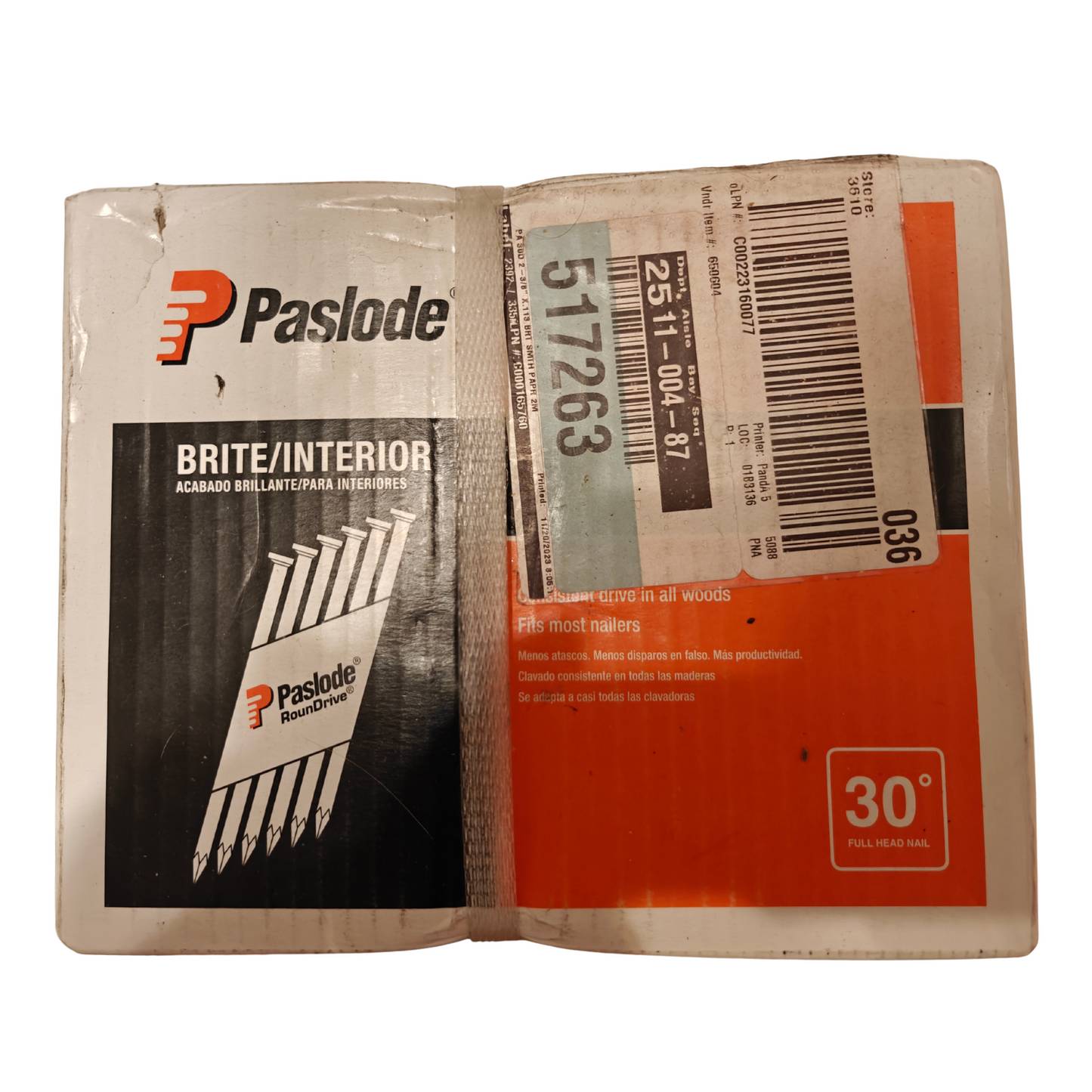 Paslode 650604 30 Degree 2-3/8" x .113" Brite Framing Nails Full Head | NEW