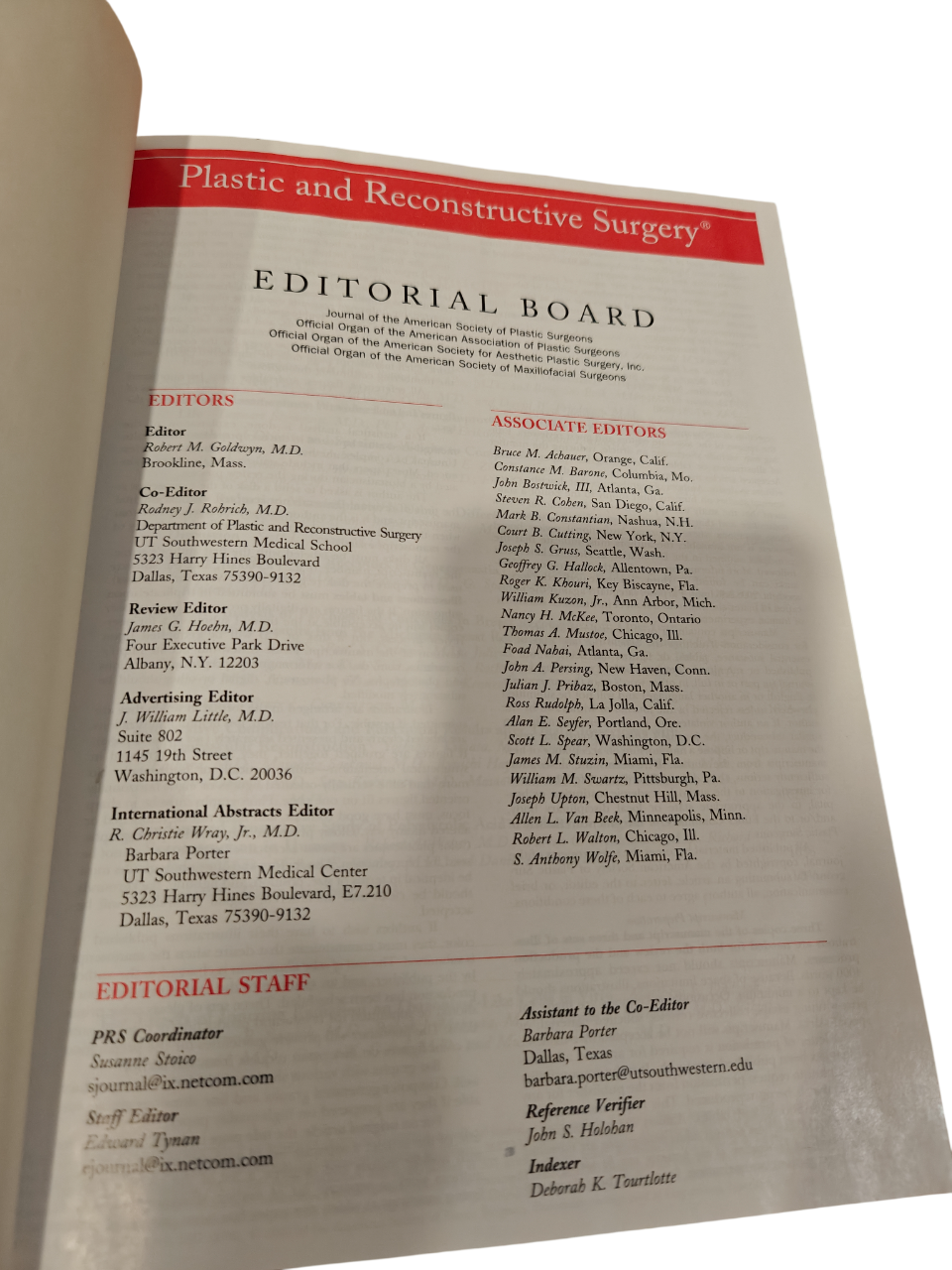 Plastic and Reconstructive Surgery Vol 106 2000 Medical Journal 2-Book Hardcover