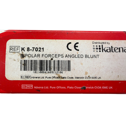 Katena K8-7021 McPherson-Type Bipolar Forceps Angled Blunt 4-1/2in NEW