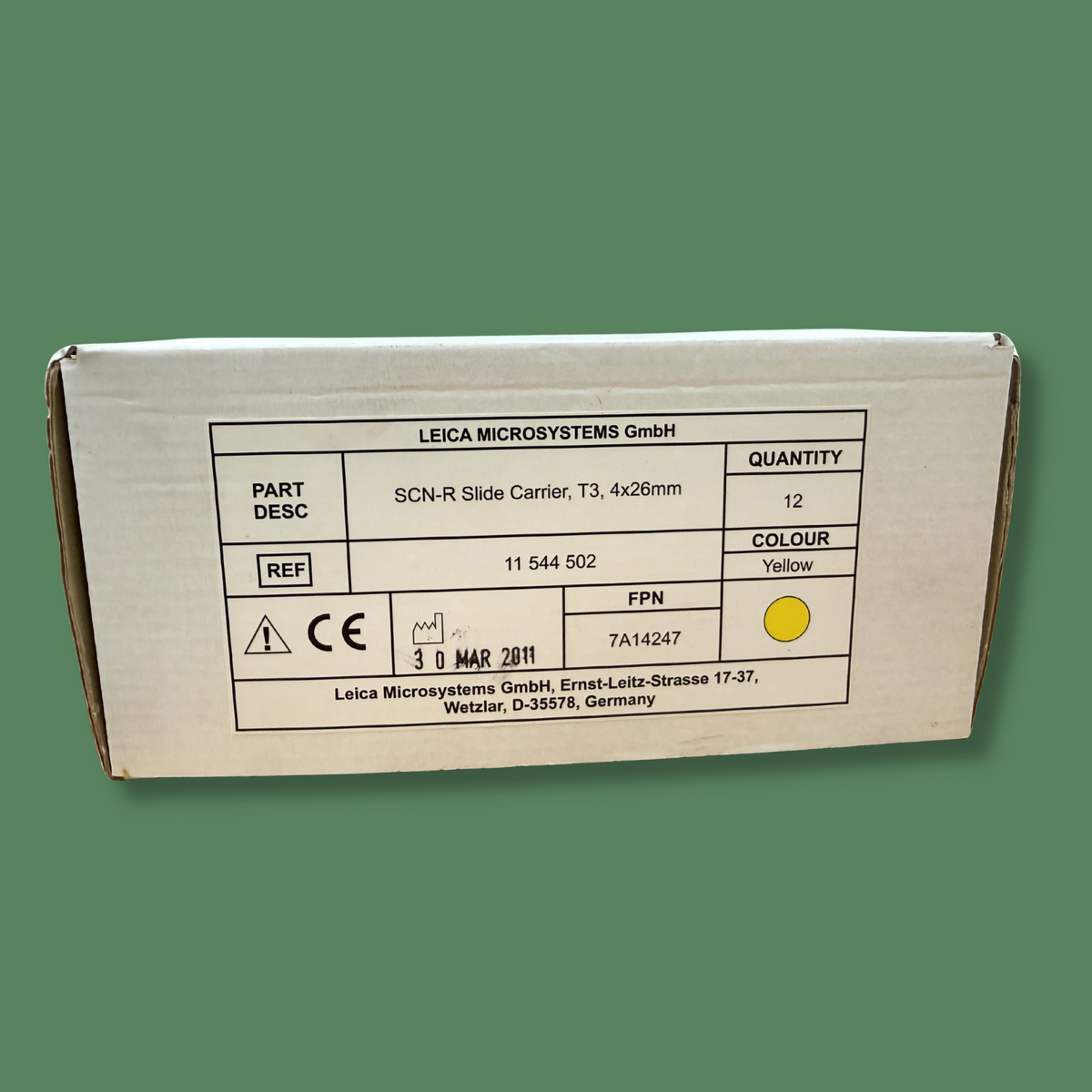 LEICA MICROSYSTEMS SCN-R Slide Carriers 11 544 502 | YELLOW | 12 Per Box