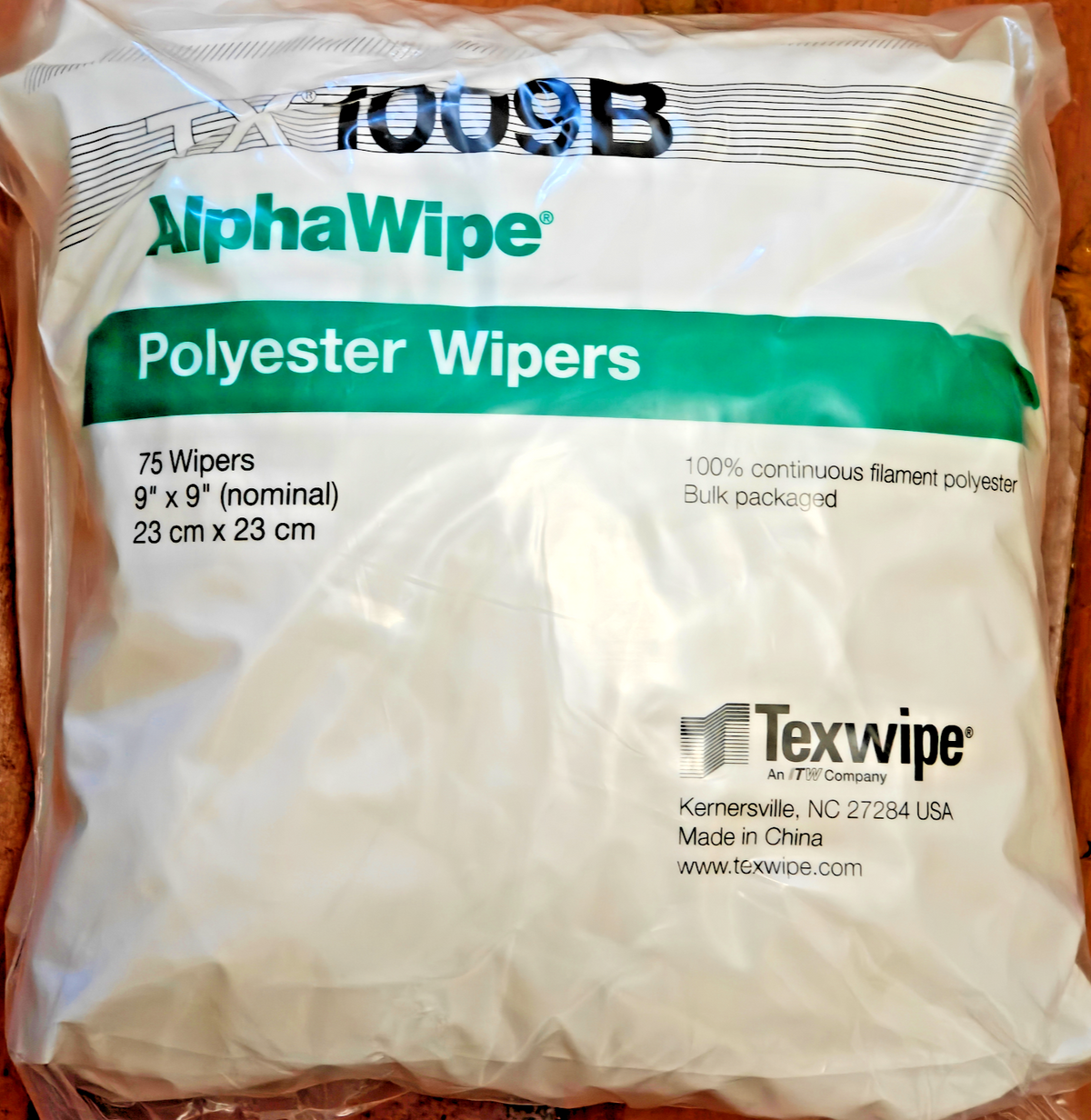 Texwipe TX1009B AlphaWipe Polyester Dry Cleanroom Wipers 9"x9" | 75/Pack | NEW