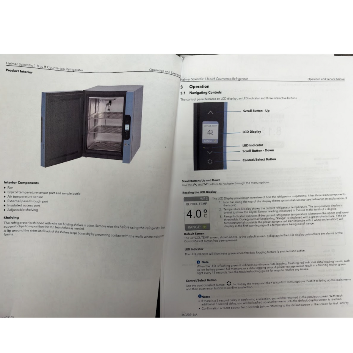 Helmer Scientific MLR102 1.8 cu ft Medical Countertop Refrigerator Fridge Lab
