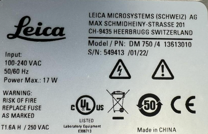 Leica DM750 Binocular Microscope w/ 4 HI PLAN Objectives 4x 10x 40x 100x Oil