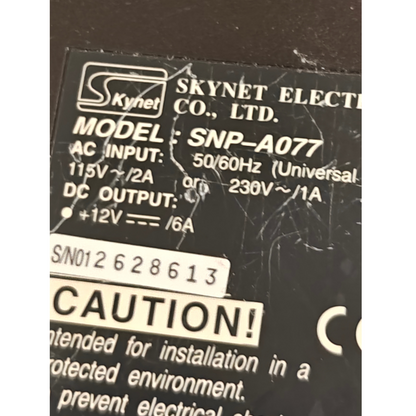 Skynet SNP-A077 AC Adapter Power Supply 12V 6A 5-Pin DIN