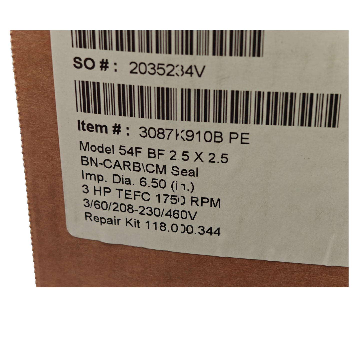 Scot Pump 54F BF 3087K910B PE Centrifugal Pump 3HP TEFC 2.5"x 2.5" 1750RPM | NEW