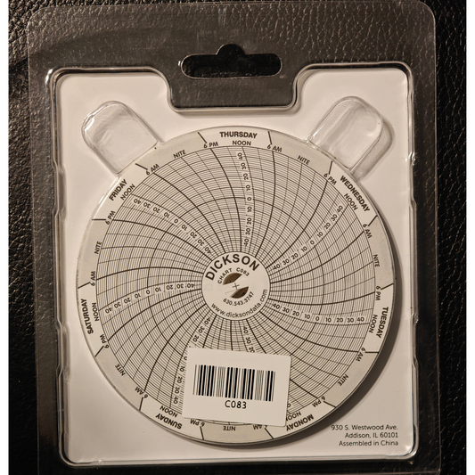 Dickson C083 4" Circular Chart Paper Recorder 7-day 60 Pack | NEW