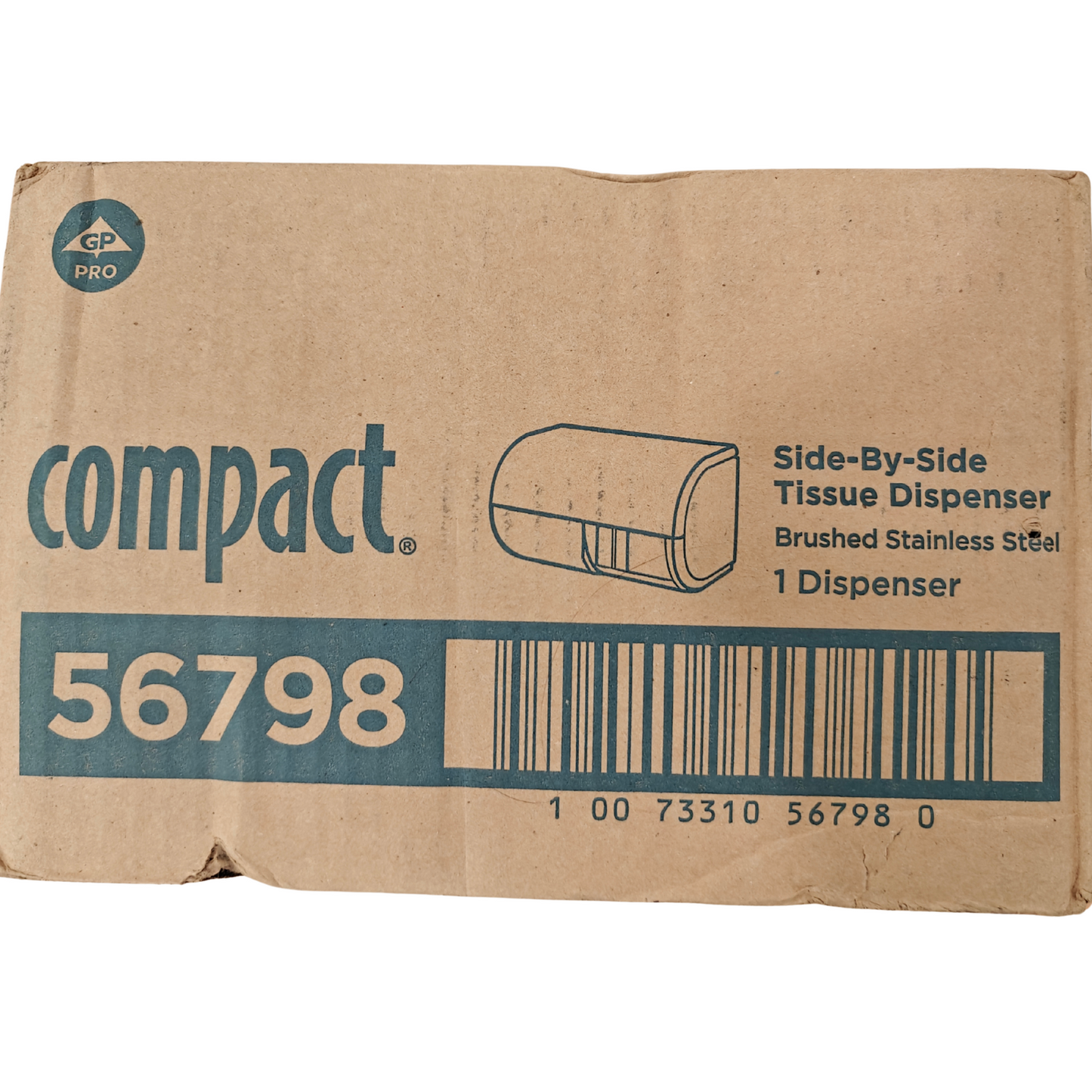 GP Pro Compact 56798 Side-By-Side Double Roll Toilet Paper Dispenser | NEW