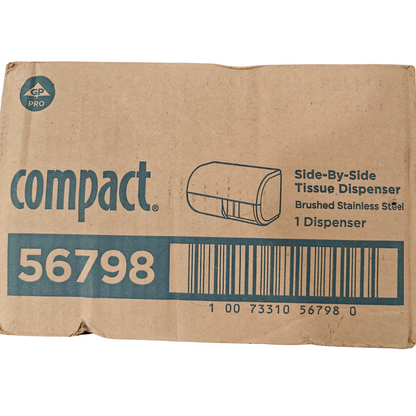 GP Pro Compact 56798 Side-By-Side Double Roll Toilet Paper Dispenser | NEW