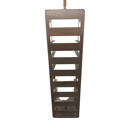 9-Tier Stainless Steel Hanging Lab Chest Freezer Rack for 2" Square Cryoboxes