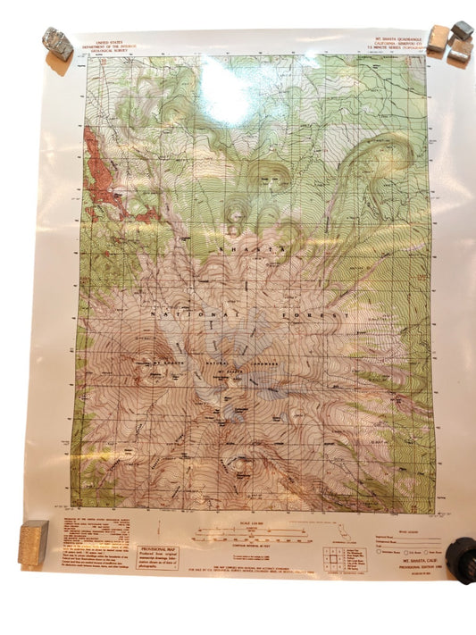 USGS Topographic Map Mt. Shasta California Provisional Edition 1986 1:24,000