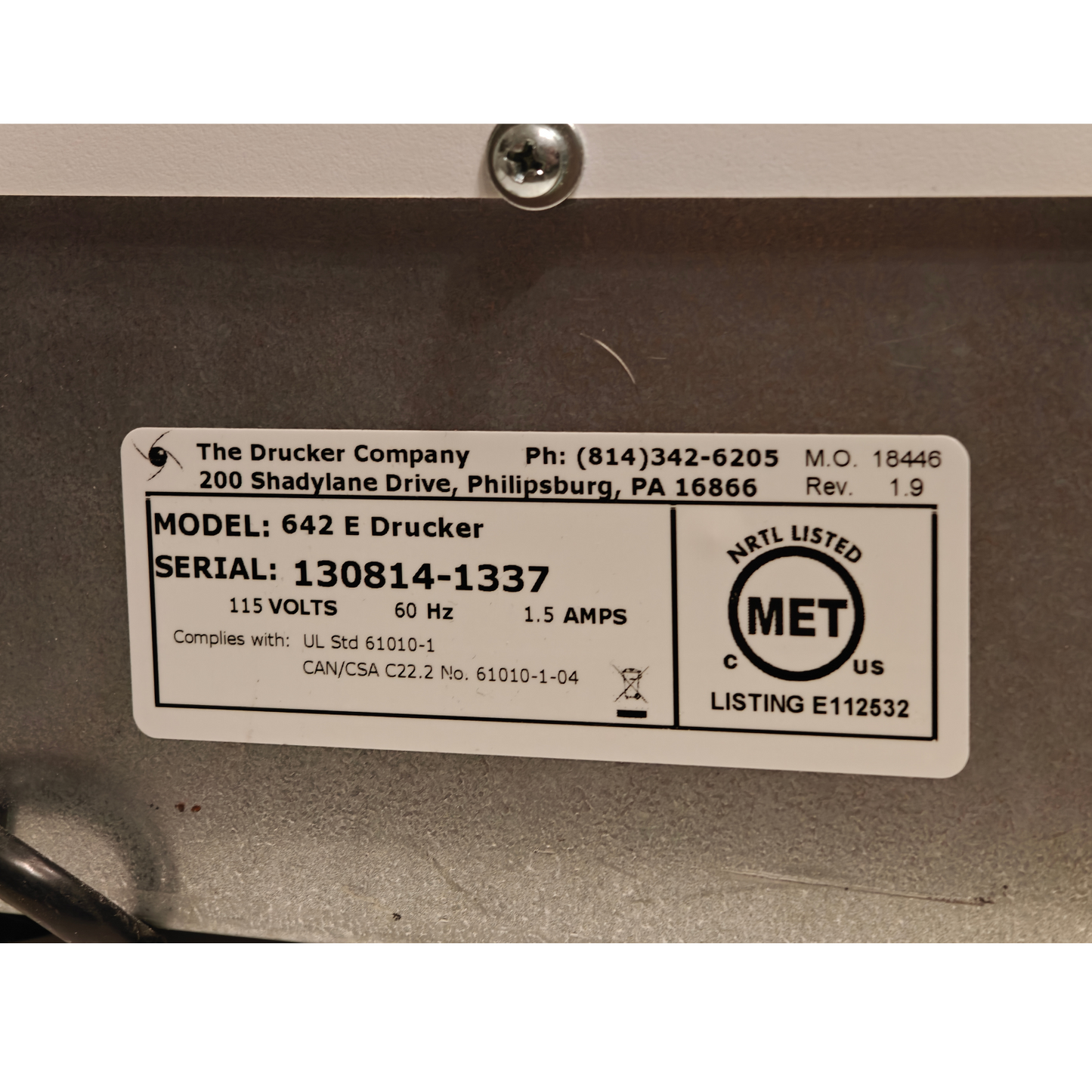 The Drucker Co Horizon 642E Lab Centrifuge 6-Place Clinical Blood Lab - TESTED