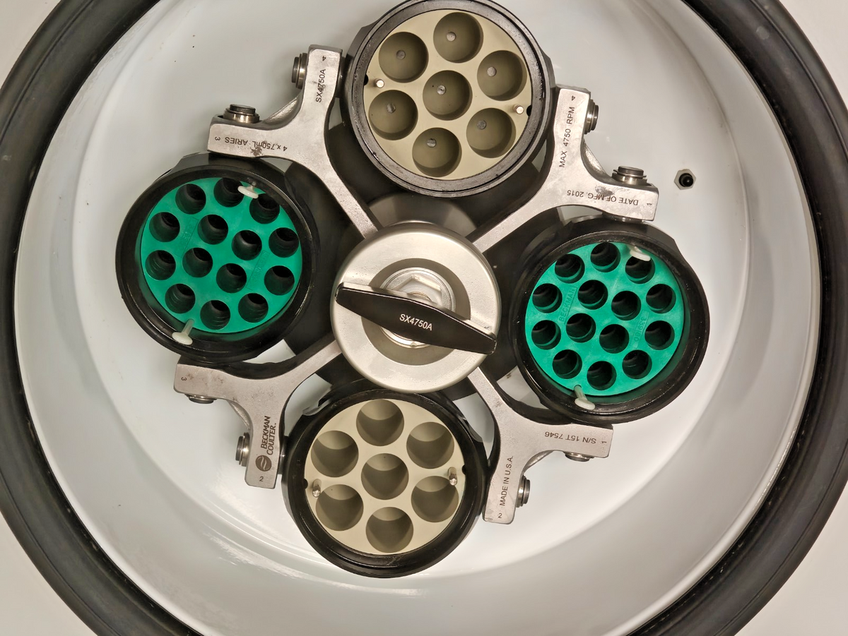 Beckman Allegra X-14R Refrigerated Centrifuge SX4750A Rotor + Buckets & Adapters