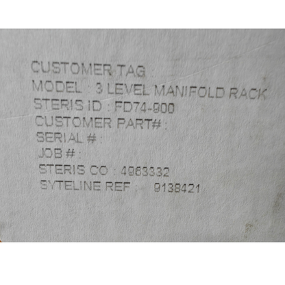 STERIS FD74-900 3 Level Manifold Rack Multi-Level Washer Reliance Series OEM NEW