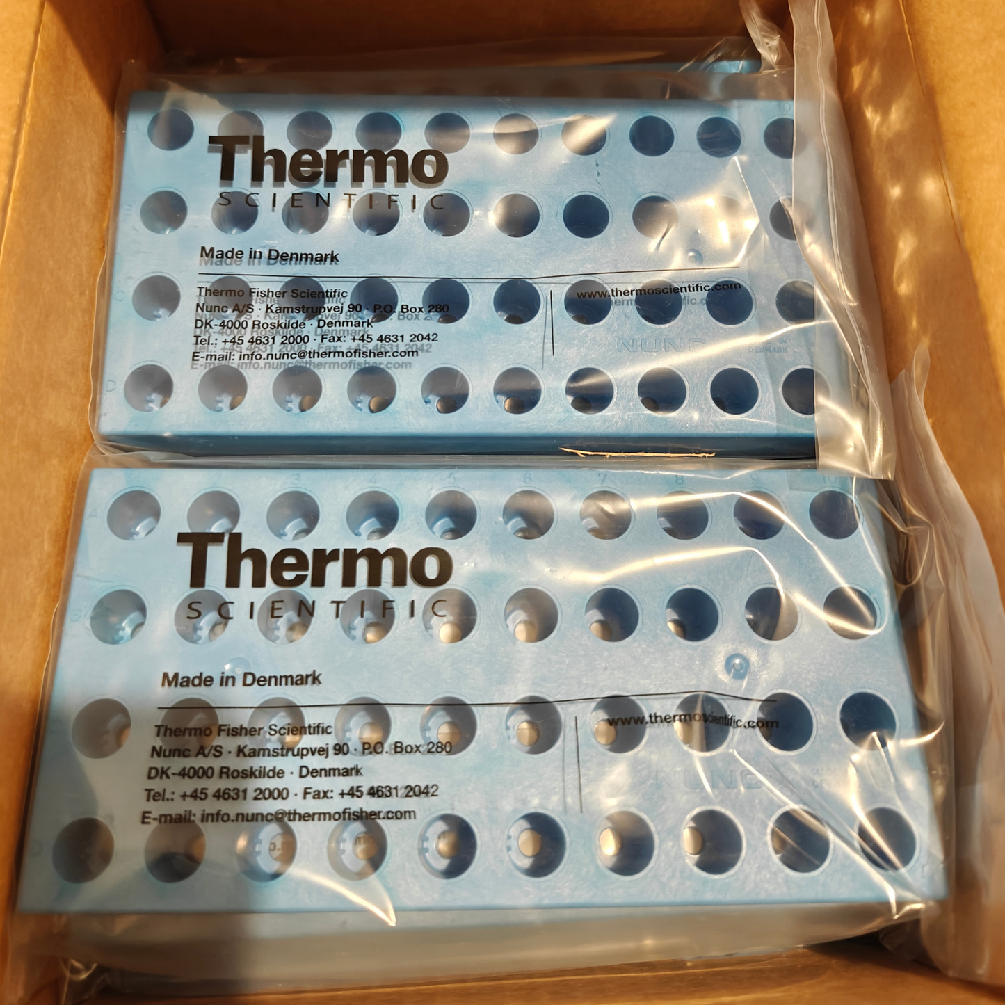 Thermo Scientific Nunc 376589 CryoRack 40 Tube Polycarbonate Lab Rack Case of 15