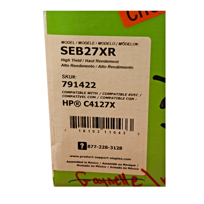 Staples Sustainable Earth SEB27XR Toner Cartridge for HP C4127X Printers | NEW