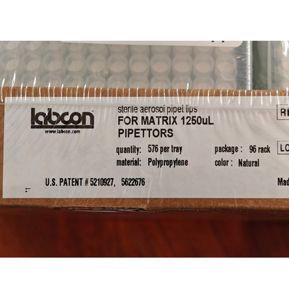 Labcon 1157-965-008-9 Sterile Aerosol Pipette Tips 1250uL Matrix 576 Tips | NEW