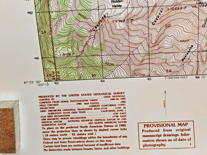 USGS Topographic Map Mt. Shasta California Provisional Edition 1986 1:24,000
