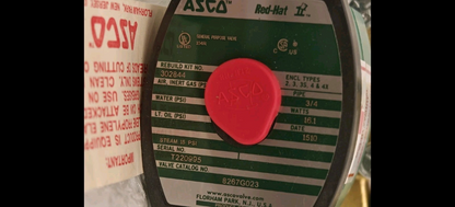 ASCO Red-Hat 8267G023 3/4" Solenoid Valve 2-Way, Normally Open, Hot Water; Steam
