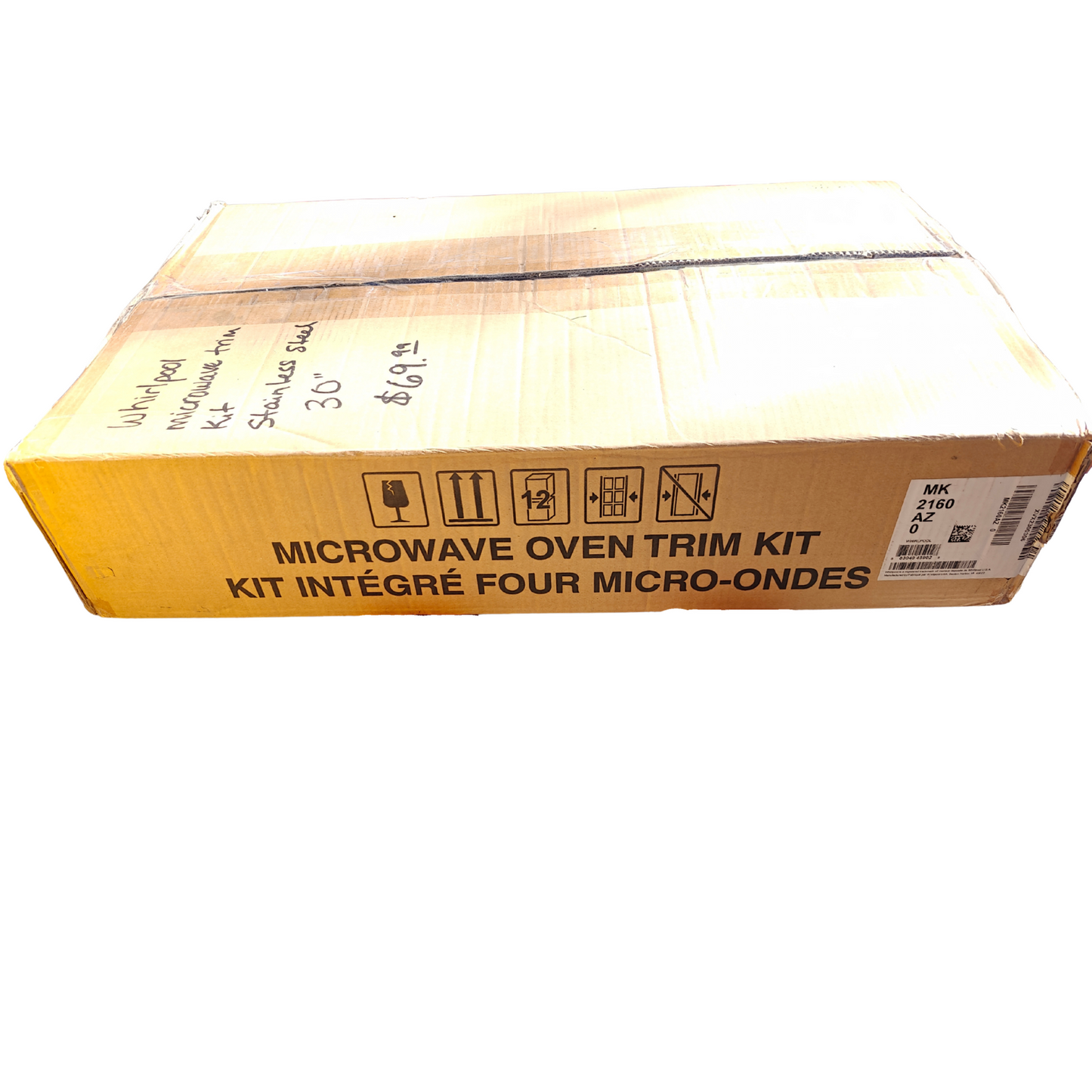 Whirlpool MK2160AZ 30" Microwave Trim Kit Stainless Steel Built-In Frame OEM NEW