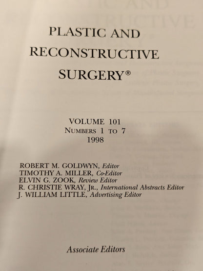 Plastic and Reconstructive Surgery Vol 101 Nos 1–7 1998 | 2-Book Hardcover Set