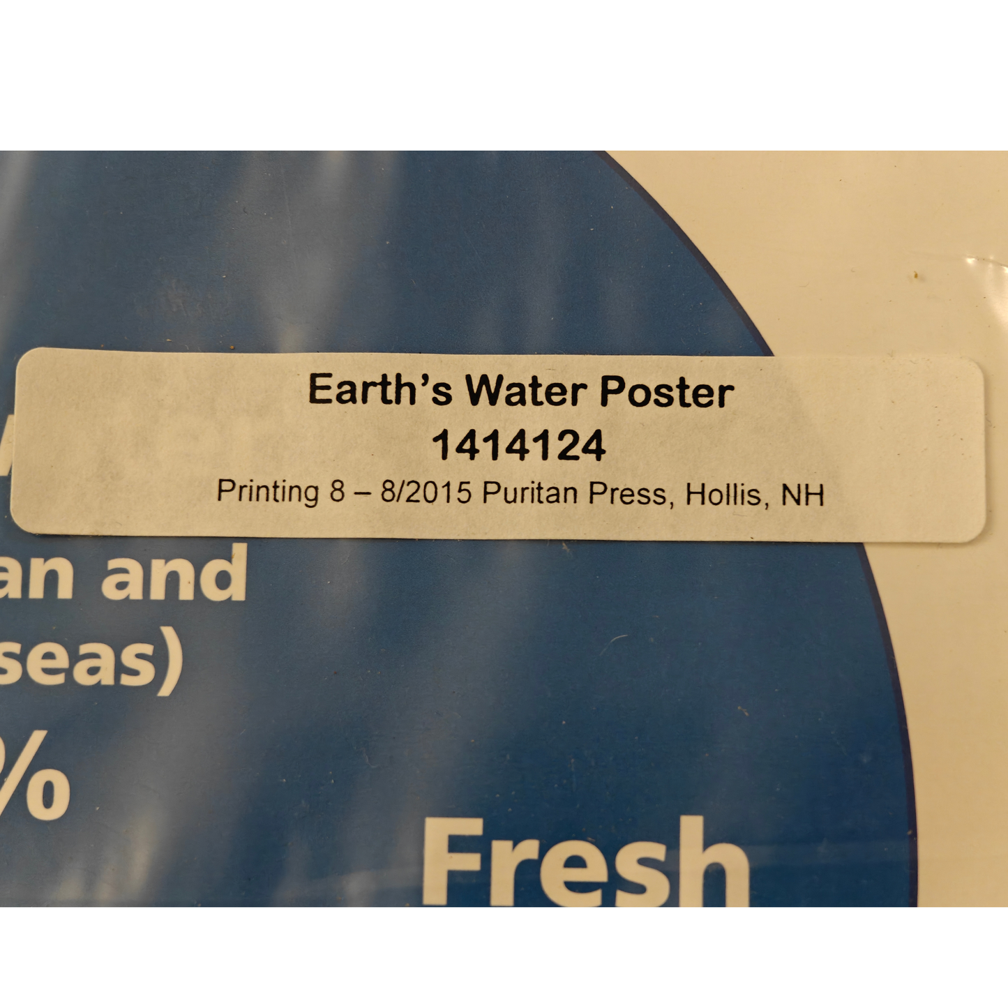 FOSS Earth's Water Poster Science Chart Fresh and Salt Water 14" x 17" | NEW