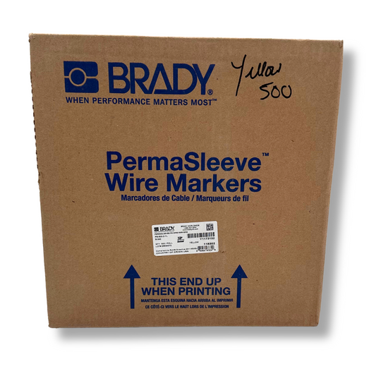 Brady [PS-500-2-YL] Yellow PermaSleeve Heat Shrink Wire Marker Sleeves 2"x0.851"