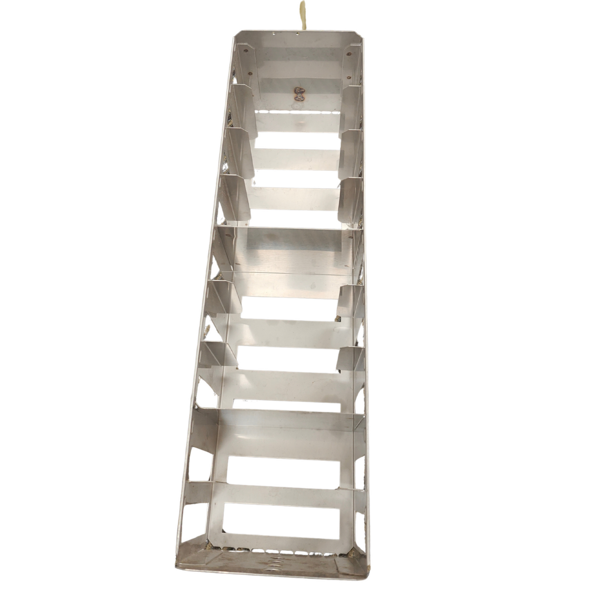 9-Tier Stainless Steel Hanging Lab Chest Freezer Rack for 2" Square Cryoboxes