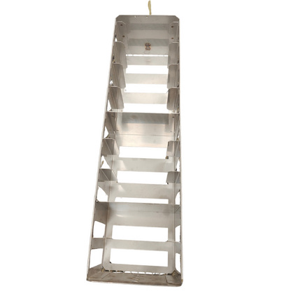 9-Tier Stainless Steel Hanging Lab Chest Freezer Rack for 2" Square Cryoboxes