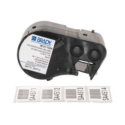Brady M-31-7425 1.5"x1" Polypropylene Lab Label Print Cartridge | NEW