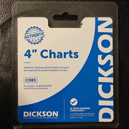 Dickson C083 4" Circular Chart Paper Recorder 7-day 60 Pack | NEW