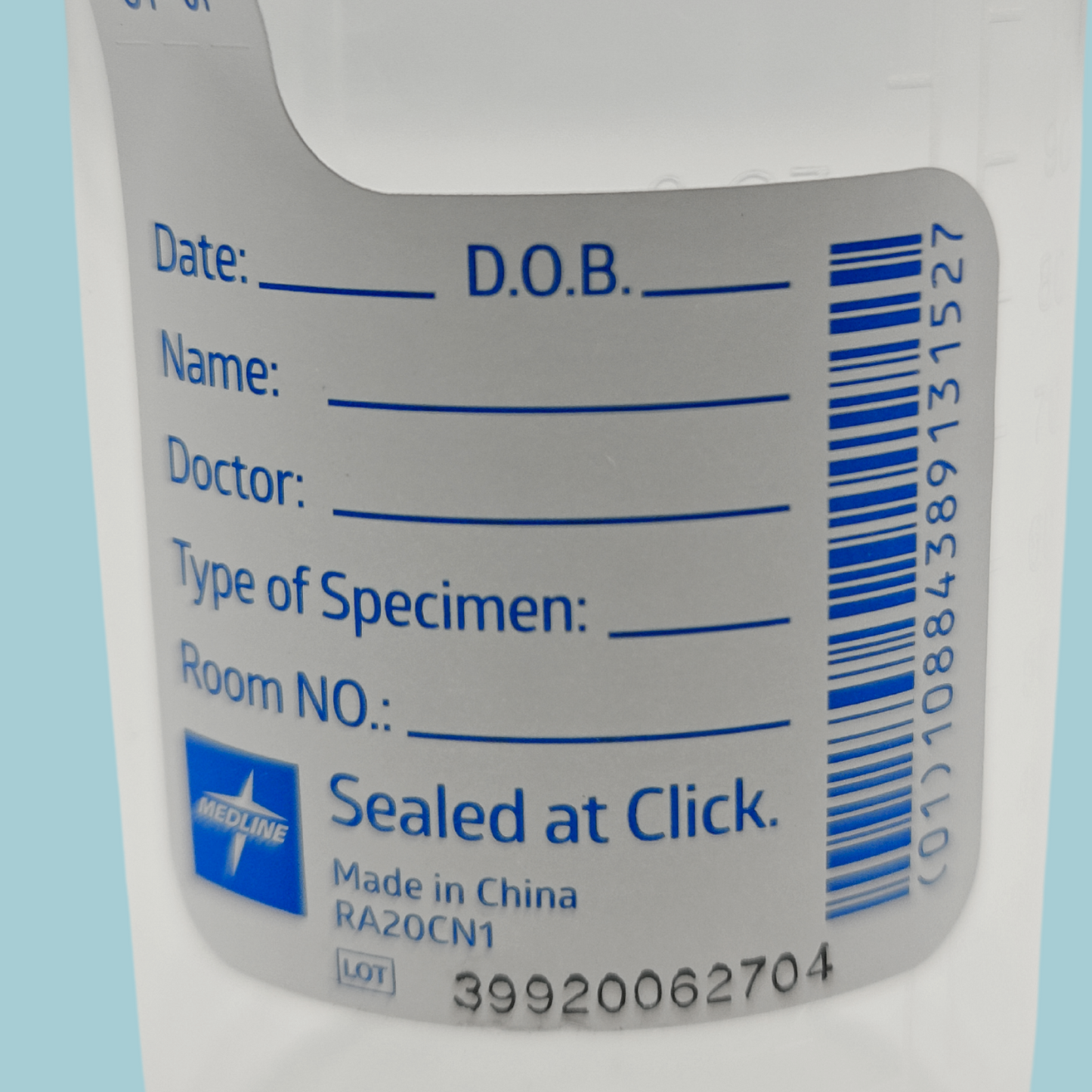 4oz Sterile Urine Sample Cup, Click-N-Close Lid, Specimen Container w/ ID Label