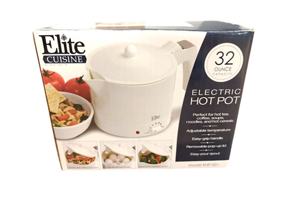 EHP-001 Elite Cuisine 32oz Electric Hot Pot Kettle Adjustable Temperature