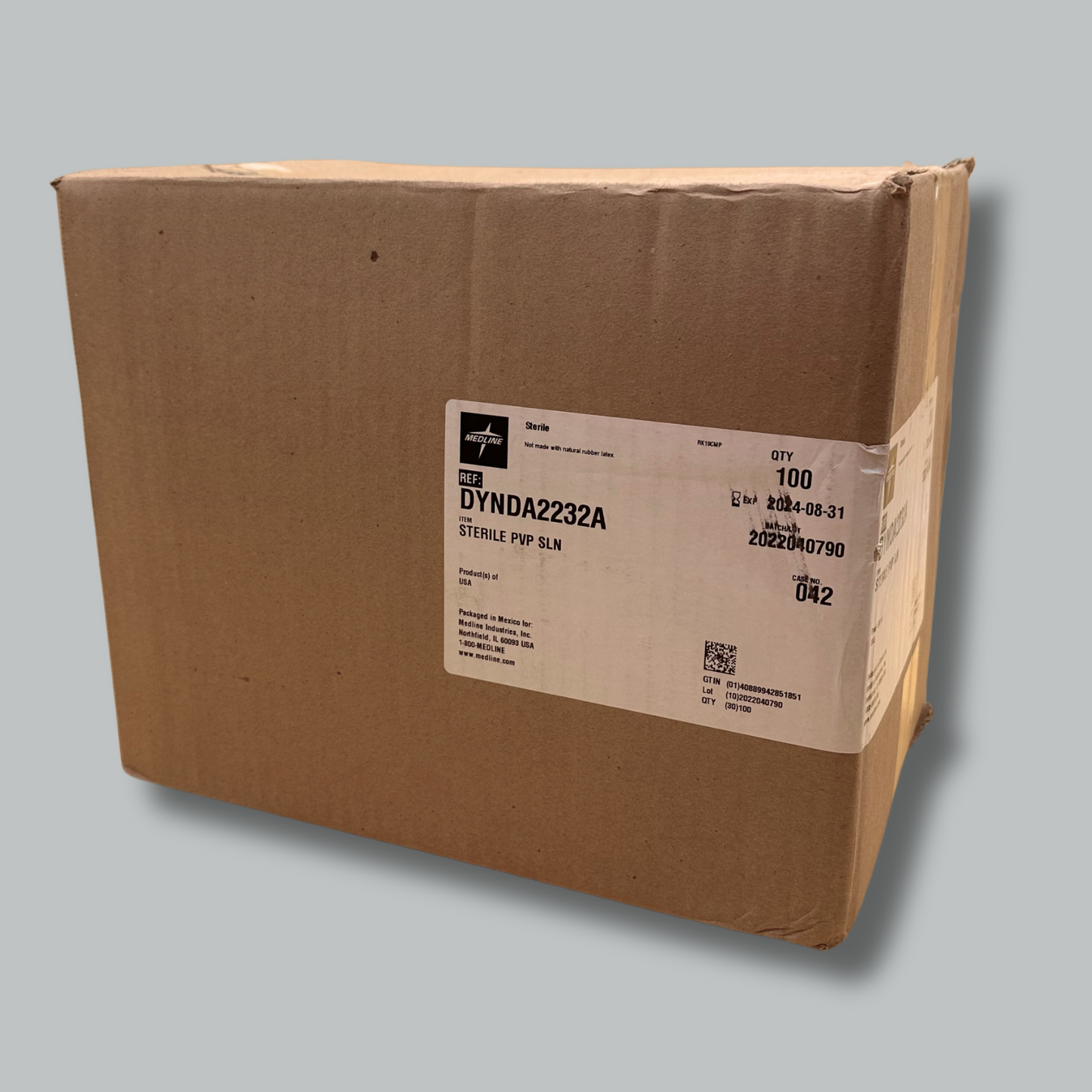 Case of 100 Povidone Iodine Liquid Antiseptic Solution Pouches (STERILE) PVP SLN