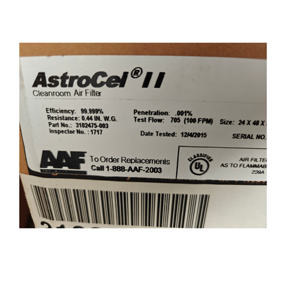 AAF AstroCel II 3102475-003 HEPA Cleanroom Air Filter 24x48x5 7/8  99.999% | NEW