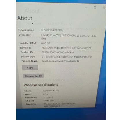 HP TouchSmart 9300 Elite AIO PC Touchscreen Core i5 3.3GHz 6GB 250GB Win 10 Pro